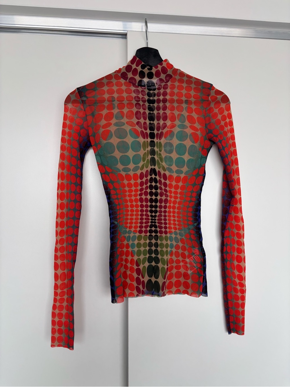 Jean Paul Gaultier Red Dots Mesh Top